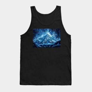 A Frozen Mountain Under a Starry Sky - Landscape Tank Top